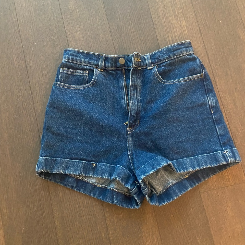 American Apparel Dark Blue Jean Shorts